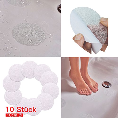 Topgoods2016 10er Anti-Rutsch Pads Sticker für Badezimmer Dusche Badewanne, transparent und selbstklebend.(Stärke 0,3mm)