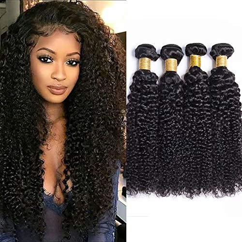 Maxine 9A Grade Malaysian Kinkys Curly Hair Weave Kinky Curly Human Hair 3 Bundles 100% Unprocessed Virgin Remy Human Hair Weave Extensions Natural Color (100+/-5g)/pc(3x16 inch)