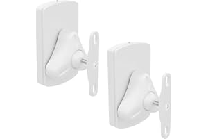 deleyCON 2x Supporti Staffe Universali per Altoparlanti e Casse Acustiche Girevoli + Inclinabili, Peso fino a 10kg Montaggio a Soffitto + Montaggio a Parete - Bianco
