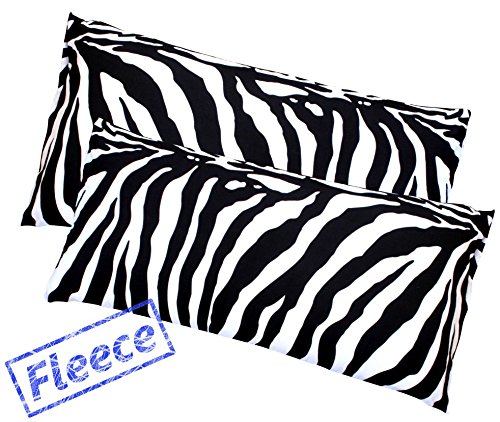 2x Pack ZEBRA Microfaser Thermo Fleece Kissenbezug Kissenhülle 80×80 40×80 40×40, Größe:2x 40×80 cm Kissen - 2