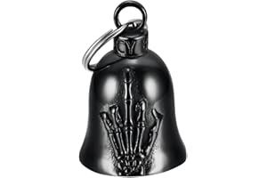 MOCY BELL - Clochette Moto Doigt d'honneur Porte-Bonheur MOCY BELL Acier Inoxydable Noir