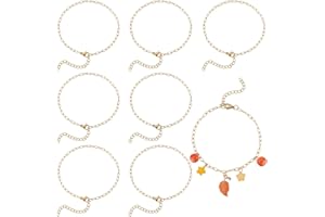 SUNNYCLUE 1 boîte de 12 Bracelets à Breloques Réglables en Or avec Fermoir Mousqueton en Métal Européen en Acier Inoxydable pour la Fabrication de Bijoux, Chaînes, Loisirs Créatifs, Femmes et Hommes