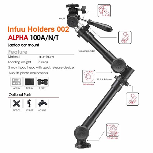 Universal Notebook KFZ Halterung & Fotostativ Kamera LKW STABIL aus METALL Infuu Holders 002-A - 2