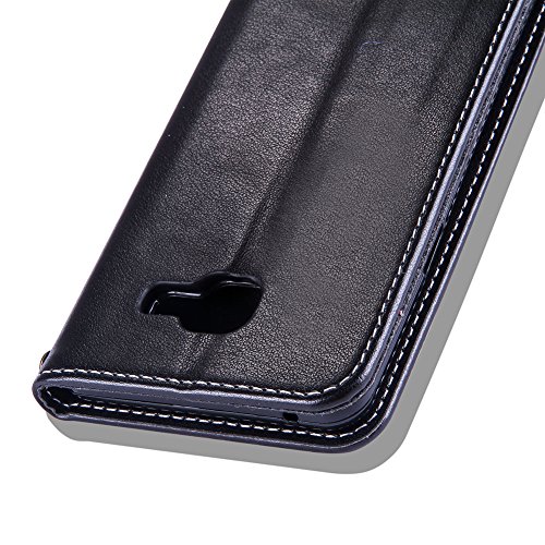 SKYXD Leder Hülle für Samsung Galaxy A5 2016 Rosen Blumen und Schmetterlings Muster,PU Folio Klappbar Schutzhülle [Brieftasche Kartenfach / Magnet / Standfunktion / Trageschlaufe] Klapphülle mit [Eule Handyanhänger + Eingabestift] 3 in 1 Zubehör Set Handy Tasche Etui for für Samsung Galaxy A5 2016 A510F Bookstyle Flip Case Leather Cover With [Stylus and Dust Plug]- Schwarz - 6