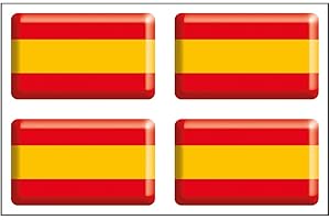 Artimagen - Pegatina Bandera España Rectángulo 4 uds. RESINA.