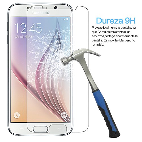  2-Pack  Samsung Galaxy S6 Cristal Templado Protector de Pantalla  Nazzamo Samsung Galaxy S6 Templado Vidrio Protector de Pantalla  9H Dureza   Ultra-trasparente   Sin Burbujas   Resistente a Ara  azos  Protector Cristal Vidrio Templado para Samsung Galaxy S6