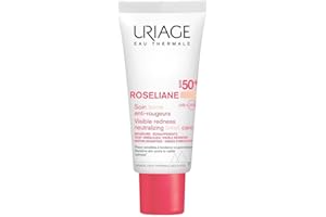 ‎URIAGE Uriage Roseliane CC Creme gegen Rötungen LSF50+ mit Ginseng und Braunalgenextrakt - kaschiert Rötungen und gleicht den Hautton aus - heller Farbton - nicht Komedogen - 40ml