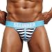 Produktbild Herren Unterwäsche Yesmile Männer Gestreift Boxer Weich Slip Bulge Pouch Unterhose Patchwork Boxershorts (M, Marine)