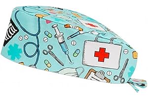 ROBIN HAT - Cuffia Chirurgica Donna e Uomo, Cuffietta Chirurgica Capelli Corti, Cuffie Sala Operatoria Regolabile, Cotone 100% Biodegradabile, Sanitarie, Infermiera, Dentista, Taglia Unica, Medical