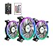 Price comparison product image 3-Pack 120mm aigo Computer Case PC Cooling Fan, RGB LED Quiet High Airflow Adjustable Color LED Fan, CPU Cooler and Radiator Support Intel AMD DIY MOD AM4 Rrzen, with IR Renote
