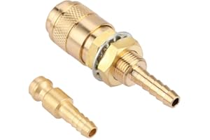 VARUN M6 Conector rápido Juego Adaptador rápido Adaptador de gas refrigerado por agua Manguera para antorcha soldadora MIG TIG Racor para antorcha(Dorado)