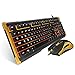Produktbild RFV Wired USB-Spiel Suspension mechanische fühlen Tastatur und Maus Set Shine Maus und Tastatur-Kit,Schwarzes Gold,A