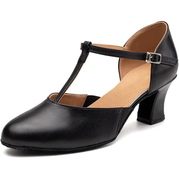RUYBOZRY Vrouwen Dansschoenen Latijn Sluiten Teen Salsa Tango Prestaties Moderne Praktijk Dansschoenen Tan 5cm Hak Suède Zool, EU 35
