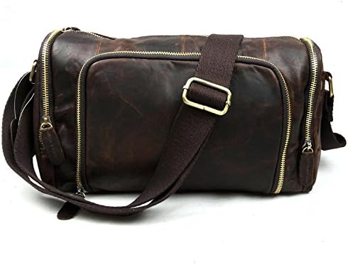 Messenger Bags for men Vintage Genuine Leather Travel Bag Large Capacity Weekender Bag