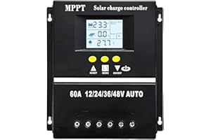 Y&H 60A MPPT Solar Charge Controller 12V 24V 36V 48V LCD Display Battery Intelligent Regulator Max 100V Input Dual USB for Lead-acid/Lithium