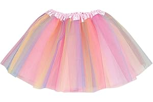 ZEZKT Falda tutú con Estampado de Arcoiris Princesa tutú Falda para 2-8 años bebé niña Enagua de Tutu de Tul de Carnaval Fiesta cumpleaños