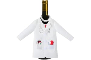 YOFDAL 1 Stück Weinverpackungsabdeckung, Filz Weinflaschenhülle im Weißen Kittel Einer Krankenschwester Lustiger Kleiderüberzug zum Verpacken von Wein Geschenke
