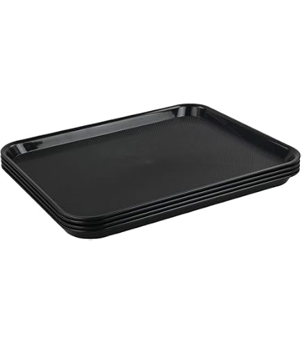 LEXININ Fast-Food Tabletts Aus Kunststoff - 5 Stück, 35x27 Cm, Für Restaurant, Cafeteria & Partys