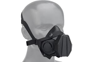OAREA Masque respiratoire tactique Demi-masque à gaz pour la chasse militaire Airsoft Paintball CS (Couleur : MA-119-BK)