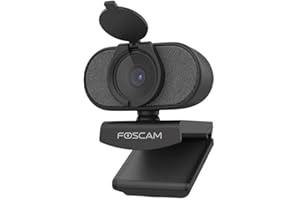 ‎FOSCAM Foscam W41 4 MP Ultra HD USB-Webkamera, 2K Auflösung von 2688 x 1520 Pixel, Sichtschutzabdeckung, 84°-Weitwinkelobjektiv, 2 Mikrofone für Live-Streaming, Videoanrufe, Konferenzen, Online-Unterricht