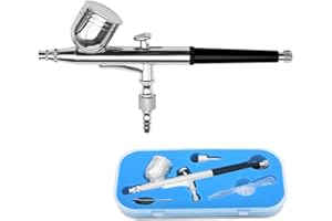 Awsuc Aerografo Doppia Azione gravità Alimentare 0,3mm ugelli Pistola Aerografo Set per Verniciatura Tatuaggi Nail Art Trucco Make up Spray Modellismo Pasticceria …