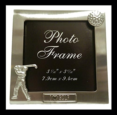 Quality Gifts For Golfers - Choose from picture frames, keyring / locket and bookmark (Male 'I Love Golf' Metal Photo Frame)