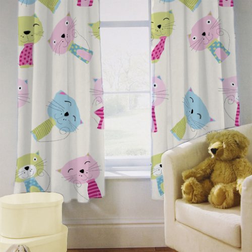 Curtains 66" x 54" Cat Nap with Tie Backs