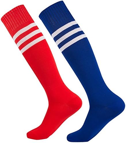 Football Sports Socks Unisex Knee High Triple&amp;Classic Plain Athletic 2-12 Pairs
