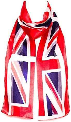 d2d SocksLadies Women Girls Union Jack Scarve/Scarf/Shawl Nationality Symbol - (Red-White-Blue)