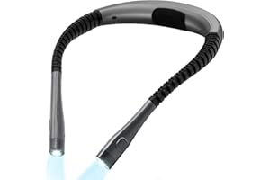 BelonLink Lampe de Lecture de Cou, Rechargeable Lampe Livre au Lit, 3 Couleurs Liseuse Lampe avec Long Bras Pliables Flexible pour Le Tricot,la Réparation,Lecture [Classe énergétique A+++] (black)
