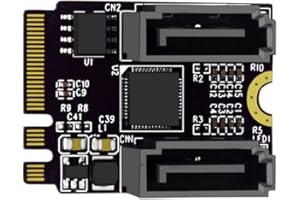 xiwai NGFF Key A+E PCI Express zu SATA 3.0 6Gbps Dual Ports Adapter Converter Festplattenerweiterungskarte JMB582 2230