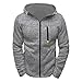 Produktbild Sannysis Herren Kapuzenpulli Reißverschluss Slim Fit Kapuzenpullover Sweatshirts Pullover Mantel Jacke (M, Grau)