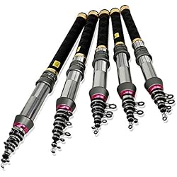 Caña de pescar telescópica portátil de fibra de carbono caña de pescar Viajes Ultrashort ajustable Spinning mar caña de pescar Tackle 1,5 m 1,8 m 2,1 m 2,4 m