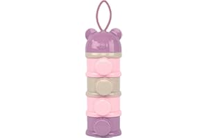 Tbczvx Milk Formula Powder Pots, Milk Powder Dispenser Pot, Portable 4 Layers Storage Container Pink Snack Storage Container, Travel Formula Dispenser Milk Dispenser for Baby for Outdoor Activities