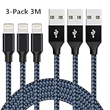 【Perfekt IOS Kompatibilität】 Das Kabel ist kompatibel mit iPhone XS / XSMAX / XR / X / 8/8 Plus / 7 plus / 7 / 6s / 6s Plus /6/6 Plus/ 5 / 5s / 5c, iPhone SE, iPad mini / mini 2 / mini 3 / Mini 4, iPad Pro / iPad Air/ Air 2 / iPad 4, iPod Touch 5/6 und iPod Nano 7