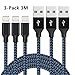 Price comparison product image Lightning Cable iPhone Charger (3m 3-pack), Long Nylon Braided iPhone USB Charging Sync Data Cable Lightning Lead Cord for iPhone X/8/8 Plus/7/7 Plus/6s/ 6 Plus/6/5, iPad Pro Air mini 4 3 2, iPod Touch 5 6 Nano7 (Blue)
