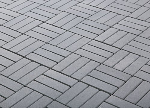 BodenMax® Sandstein Naturstein Click Bodenfliesen Set 30 x 30 cm Terrassenfliesen sand stone Terrassenplatte Stein Fliese anthrazit Klickfliesen grau (8 Stück) - 8