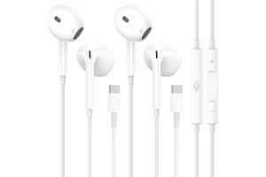 BOYRGRRE 2 Pack Auriculares USB C para iPhone 17/16/15 Pro Max Plus, Auriculares con Cable Tipo C, Cuffie In Ear Cancelacion Ruido con Micrófono y Control de Volumen para iPad Pro, Galaxy S23/S22/S21/S20/Ultra