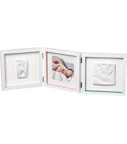 Kit Marco Fotos Con Huellas De Bebé Recién Nacido - Base Madera Y Panel Plexiglás Transparente - Recuerdo Personalizado