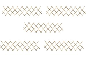 vidaXL 5X Bois de Sapin Clôture à Treillis Panneau de Clôture Barrière de Jardin Plate-Bande Allée Arrière-Cour Extérieur 180x30 cm