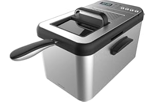 Cecotec Freidora de Aceite Digital de 4,2 Litros Cleanfry Luxury 4000. 3270 W, Acero Inoxidable, 5 Programas Preestablecidos, Filtro OilCleaner, Tapa con Ventana y Filtro Antiolores