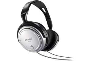Philips Audio SHP2500/10 HiFi TV Kopfhörer (Exzellenter Sound, Geräuschisolation, idealer Sitz, Lautstärkeregler, Extralanges 6 m Kabel) silber/schwarz, Vorband verstellbar