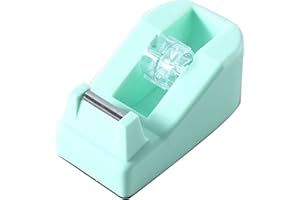 WELSTIK Easy Cut Dérouleur de table antidérapant et facile à utiliser, coupe propre, dévidoir de ruban adhésif haute performance, vert macaron