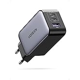 UGREEN Nexode Cargador USB C 65W, Carga Rápida con 3 Puertos, Compatible con MacBook Air, iPhone 17 Pro MAX Air/16/15/14, iPa