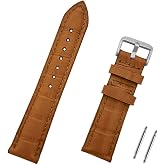 Kahverengi Taba Kroko Hakiki Deri Saat Kordonu Kayış 18-20-22-24mm