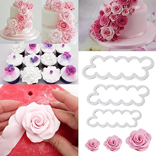 Thsinde Backmatte Rollstab Fondant Ausstecher Rosen Ausstecher,Nonstick Maße Fondant Teig Gebäck Backmatte, 50 * 40cm, für Hausfrau, Kochen Enthusiasten - 7