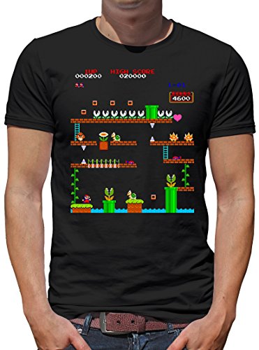 Touchlines Merchandise TLM Retro Mario 1UP Uomo T-Shirt Donkey