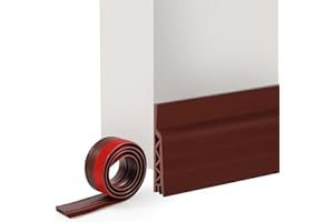 Vinabo Burlete Puerta Entrada, Burlete Bajo Puerta, Tira de Sellado para Exclusión de Corrientes de Aire, Insonorizada, a Prueba de Viento, a Prueba de Polvo (100 cm x 5 cm, Marrón)