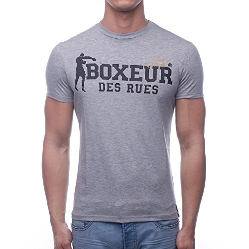 Boxeur Des Rues Sèrie Exclusive Camiseta Diseño de la Bandera de Francia, Hombre, Gris (Grey Mel), M