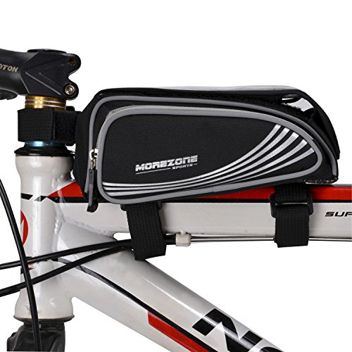 MOREZONE Handys Fahrradtasche Fahrrad Rahmentasche Großes Volumen Fahrradrahmentasche für Smartphone mit Größe unten 5.5 “ - 4